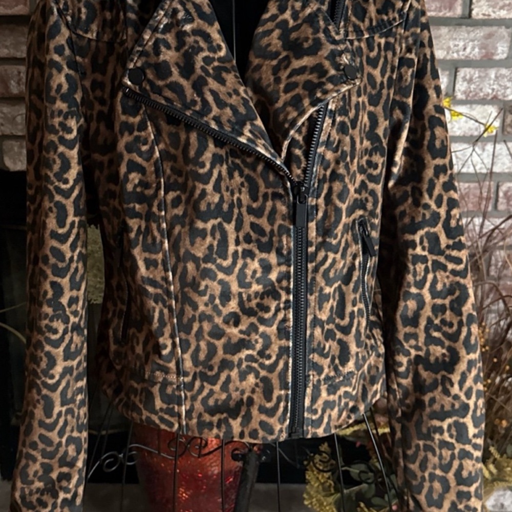 bebe Leopard Print Leather Jacket - image 1
